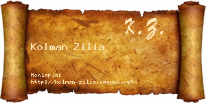 Kolman Zilia névjegykártya